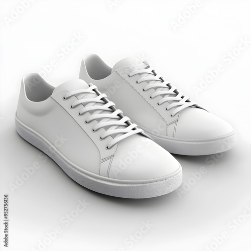 Sleek and Modern Minimalist Sneakers on Clean White Background