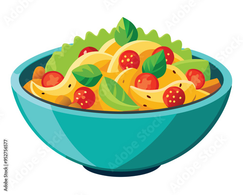 delicious  pasta salad vector illustration in white background