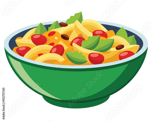 delicious  pasta salad vector illustration in white background