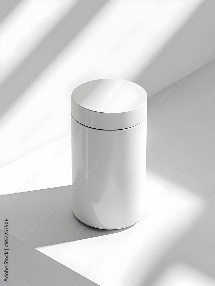 Sleek Cylindrical Phone Sanitizer Device on Bright White Background Sleek Cylindrical Phone Sanitizer Device on Bright White Background