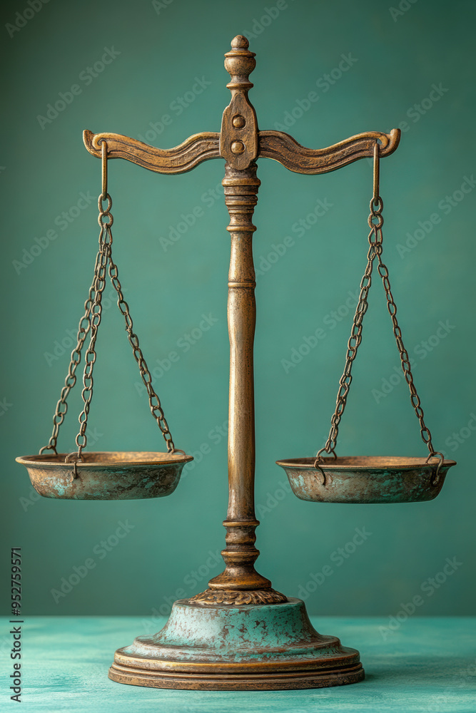 A balanced scale, representing justice and ethics, set against a pastel blue background,
A balanced scale, representing justice and ethics, set against a pastel blue background,
