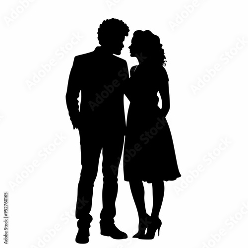 Couple Silhouette. Wedding couple silhouette collection. Couple holding hands, man and woman dating, vector illustration isolated on white background