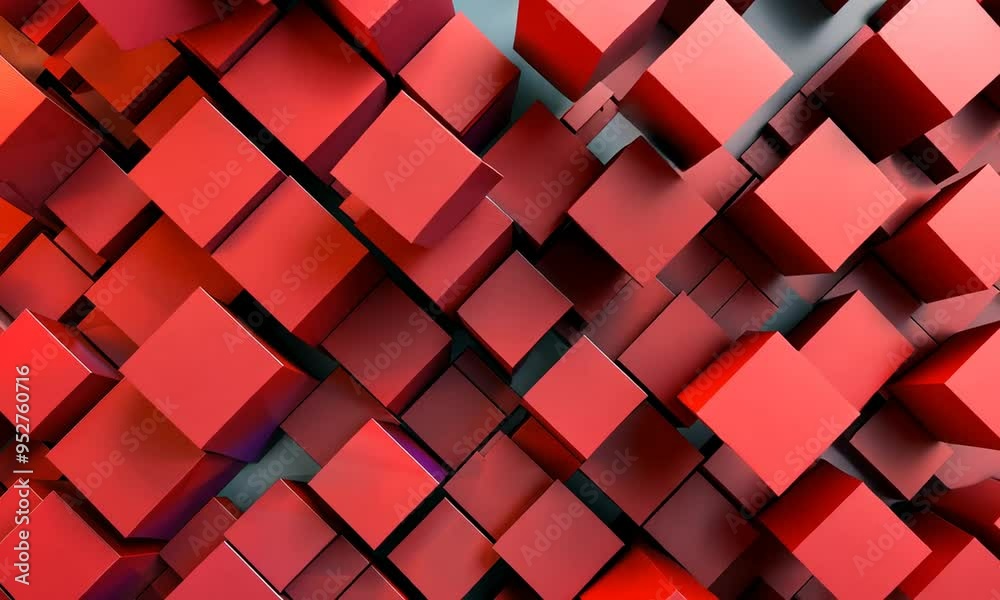 Abstract Red Cube Pattern Abstract Red Cube Pattern