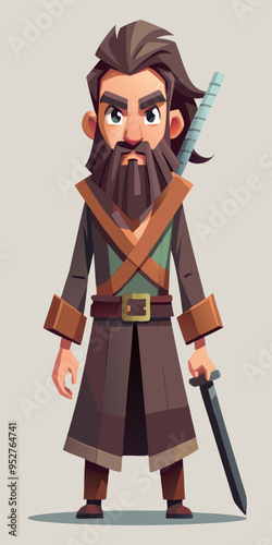 cartoon Pirate Character, vector illustration