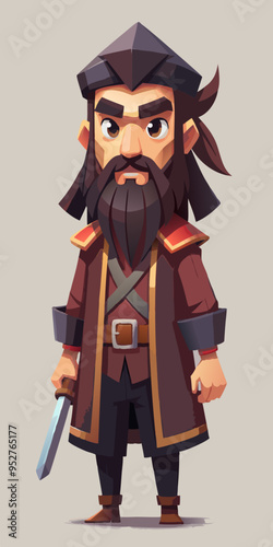 cartoon Pirate Character, vector illustration