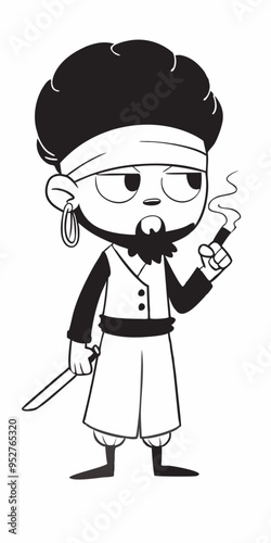 cartoon Pirate Character, vector illustration