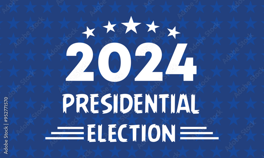 Presidental election day. Vote 2024 in USA, banner design.Political election campaign.Patriotic American element. Poster, card, banner and background. Vector illustration.