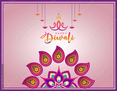 Vibrant Diwali Greeting Card Design, Diwali Background , Diwali decor