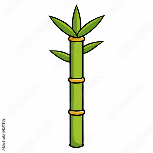 Bamboo Vector Art on White Background