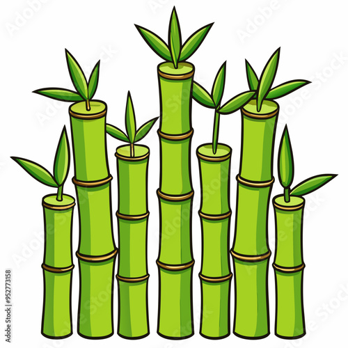 Bamboo Vector Art on White Background