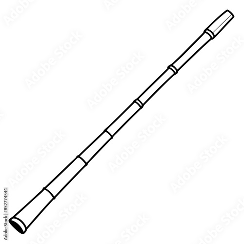 Bamboo Vector line Art on White Background