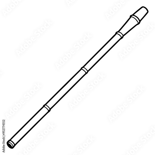 Bamboo Vector line Art on White Background
