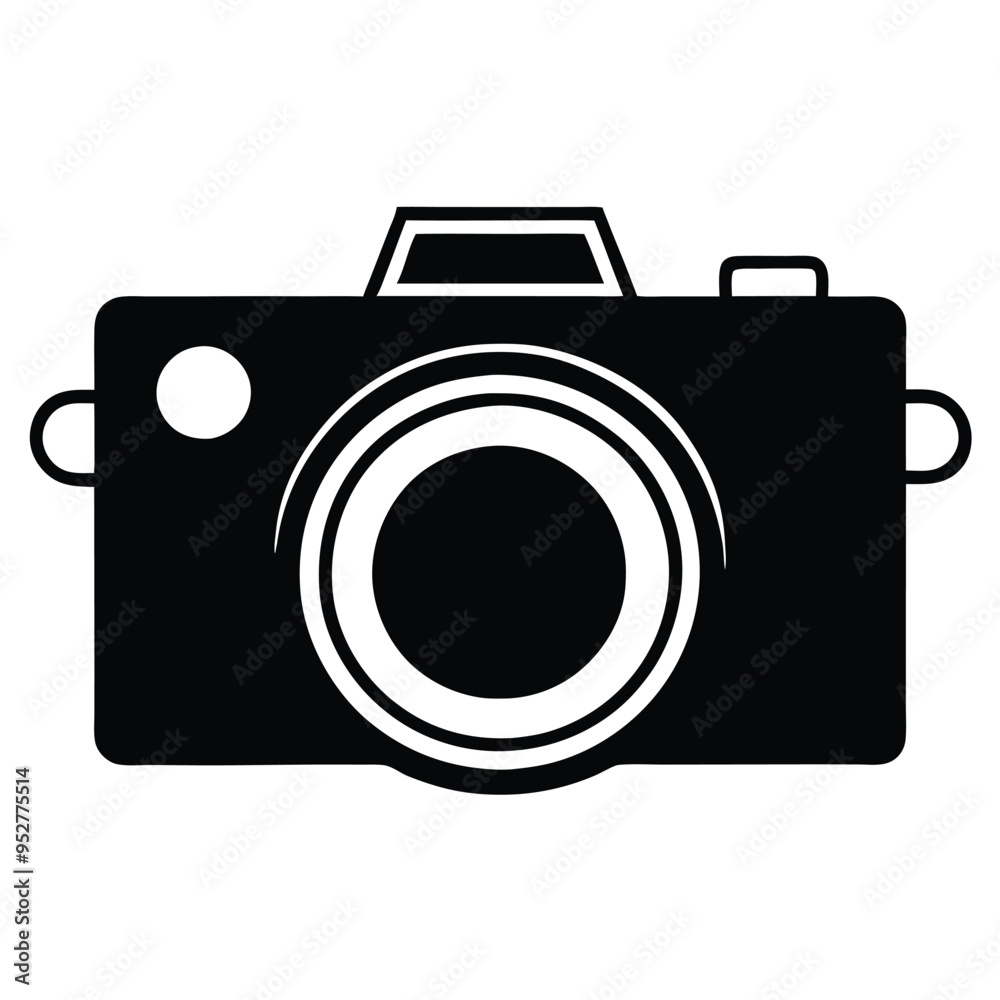 a Photo camera vector icon, vector silhouette, isolated white background a Photo camera vector icon, vector silhouette, isolated white background