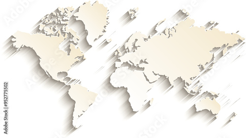 world map made of paper