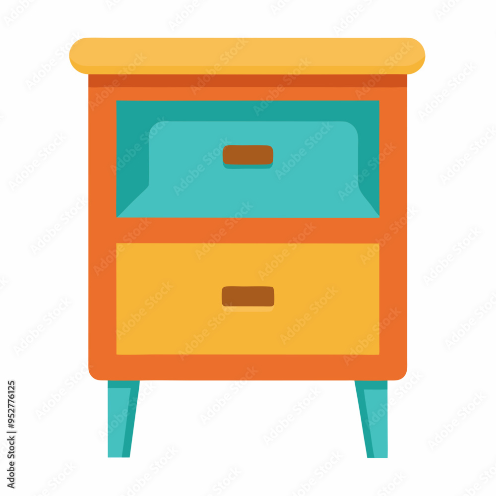 Bed Table Isolated on White Background – Vector Art Bed Table Isolated on White Background – Vector Art
