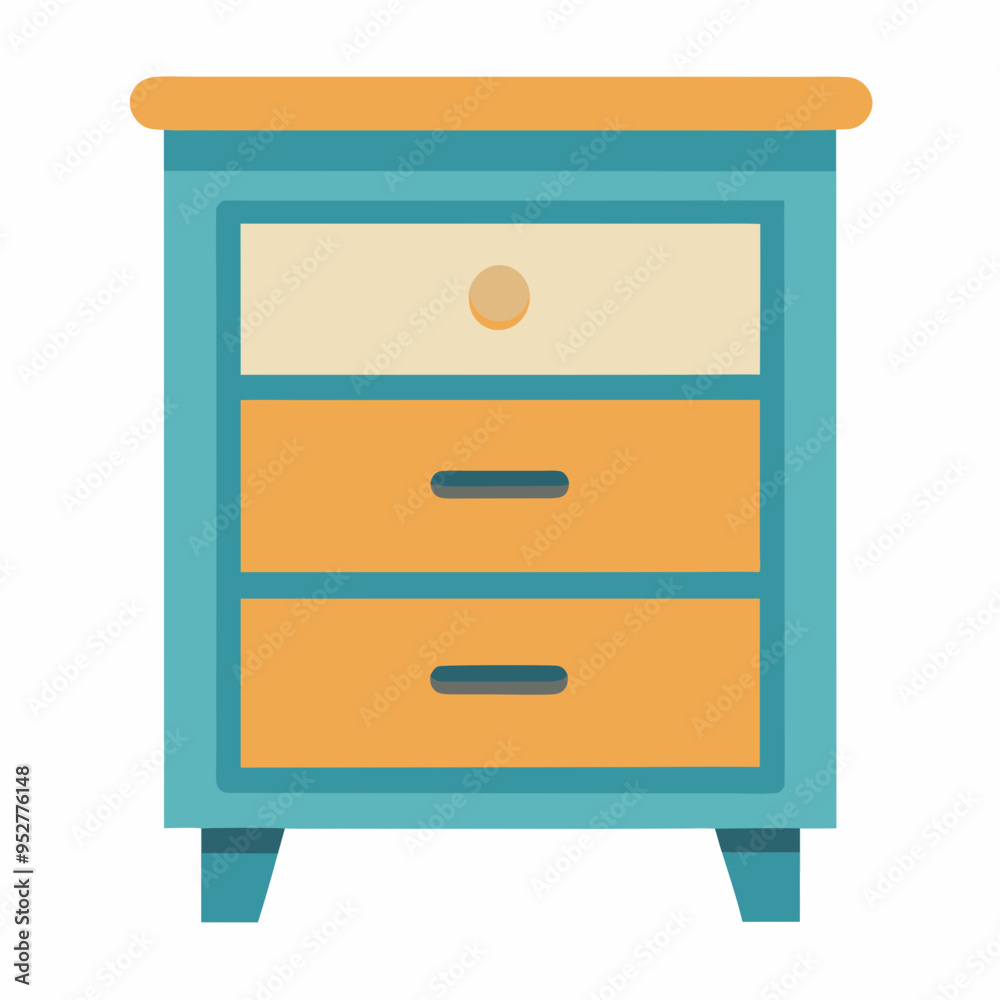 Bed Table Isolated on White Background – Vector Art Bed Table Isolated on White Background – Vector Art