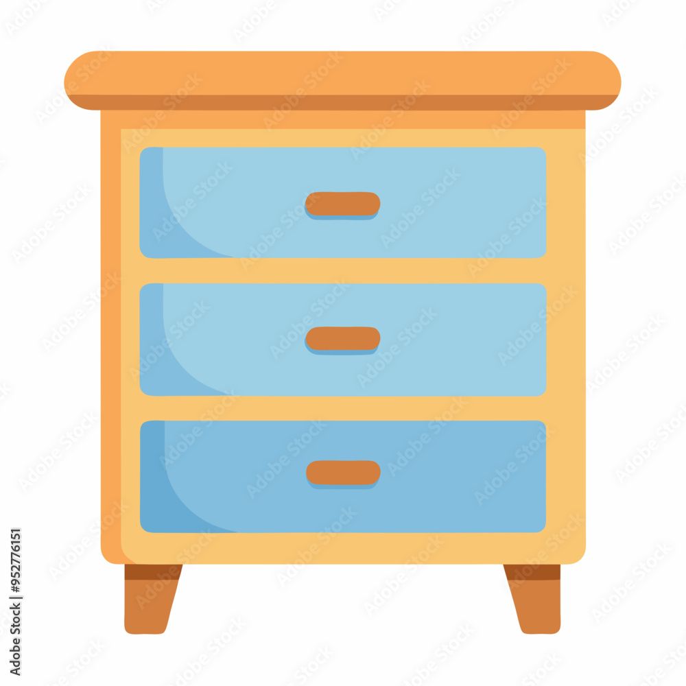 Bed Table Isolated on White Background – Vector Art