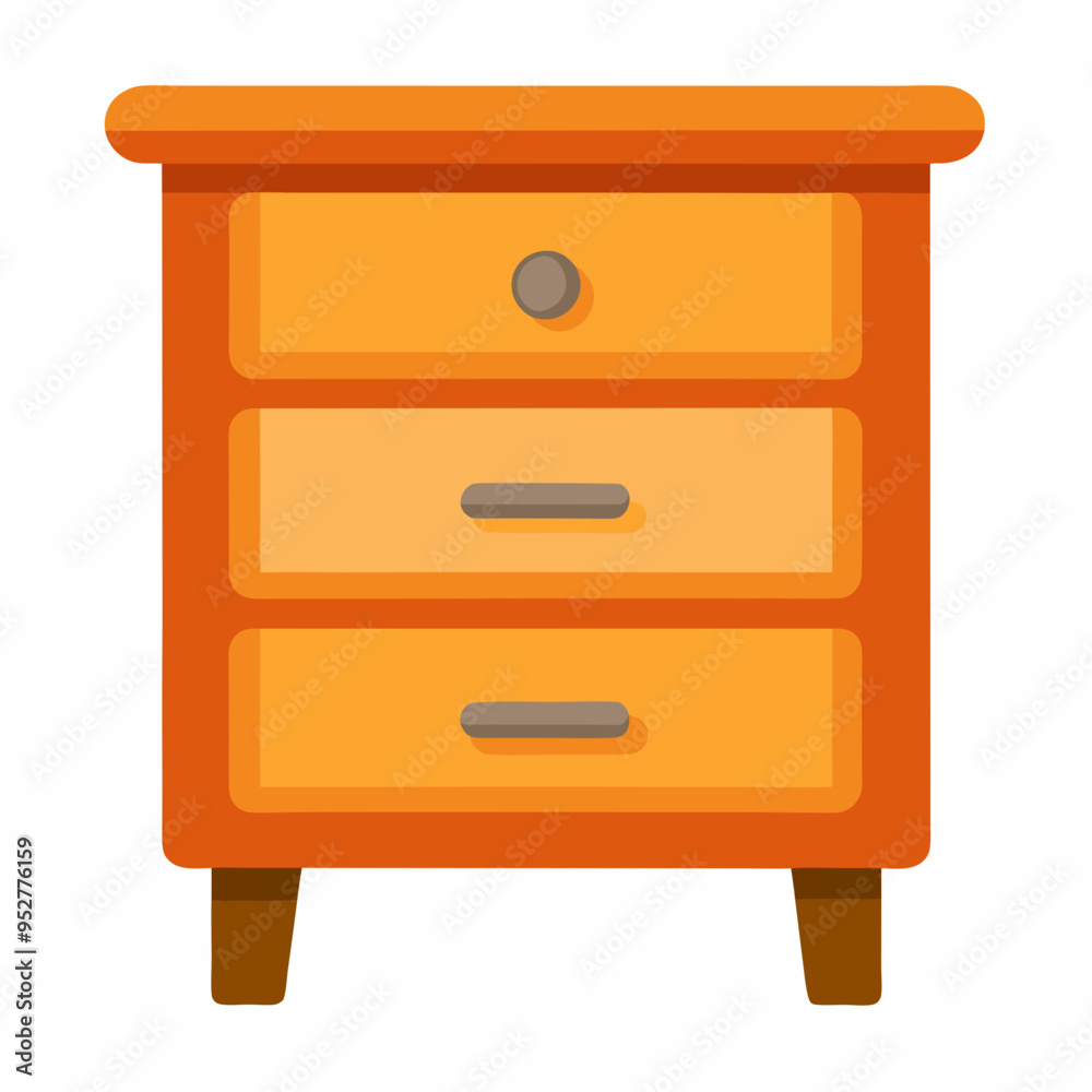 Bed Table Isolated on White Background – Vector Art Bed Table Isolated on White Background – Vector Art