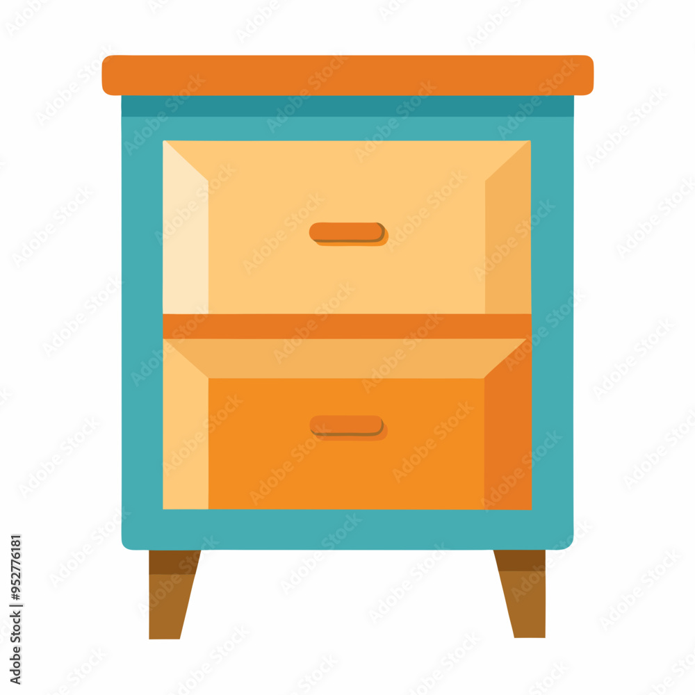 Bed Table Isolated on White Background – Vector Art