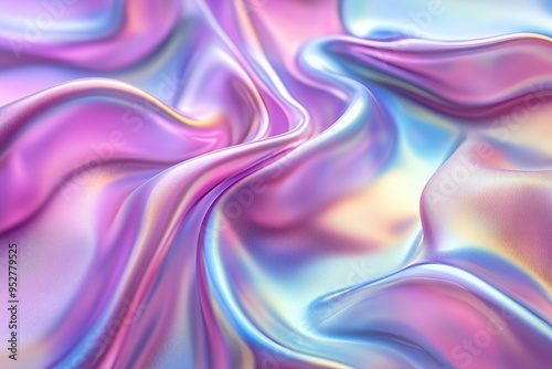 Wallpaper Mural Close-up of iridescent fabric, showcasing vibrant pastel colors and smooth, flowing textures. Torontodigital.ca