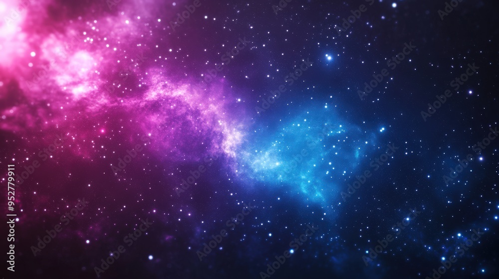 Obraz premium A vibrant cosmic scene showcasing colorful nebulae and countless stars in deep space, captivating the beauty of the universe.