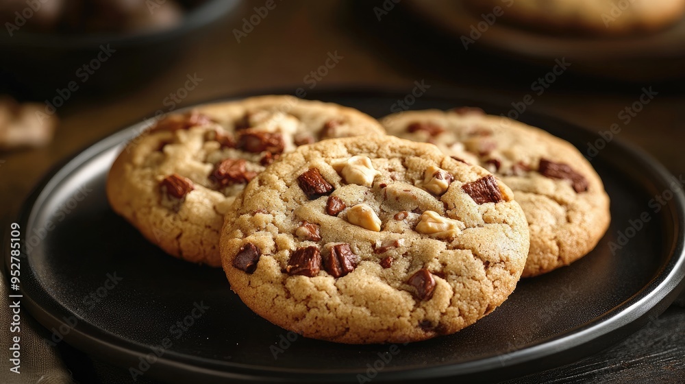 Cookies golden-brown sweet. Generative AI Cookies golden-brown sweet. Generative AI