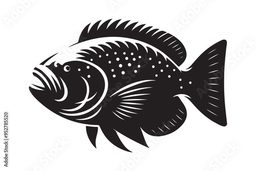 Goliath Tigerfish Silhouette Vector Illustrations - High-Quality Graphic Design