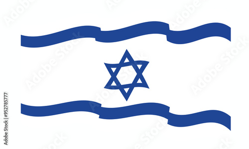 Israeli flag, vector. Israel national banner