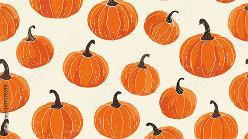 Festive pumpkin patterned background. Minimalist illustration for thanks giving and Halloween