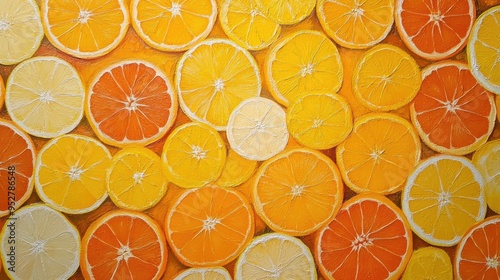 Fresh orange slices background. Generative AI