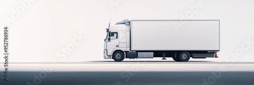 A sleek white truck stands prominently against a pure white background, showcasing its streamlined design and practical features for commercial applications