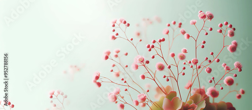 wildflowers on a light background. Copy space. Banner. Generated AI