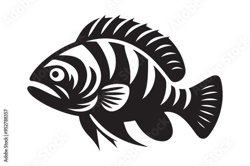 Goliath Tigerfish Silhouette Vector Illustrations - High-Quality Graphic Design