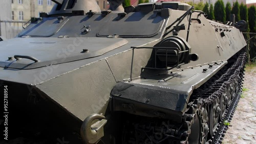 Headlight of a Soviet armored tractor from the Cold War (MTLB)