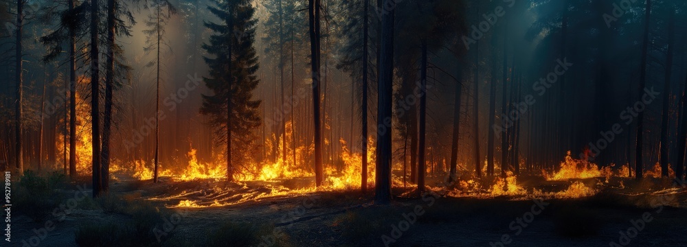 Fire in the forest Fire in the forest