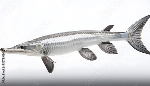 A rare Platinum Alligator Gar, aquarium fish photo