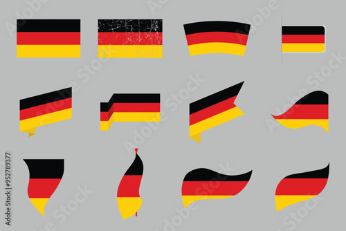 Flag of Germany Set, original and simple Germany flag Bundle, vector illustration of Germany flag Collection
