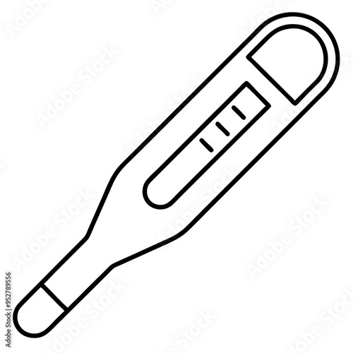 Electronic Thermometer - Isolated line art Vector Illustration