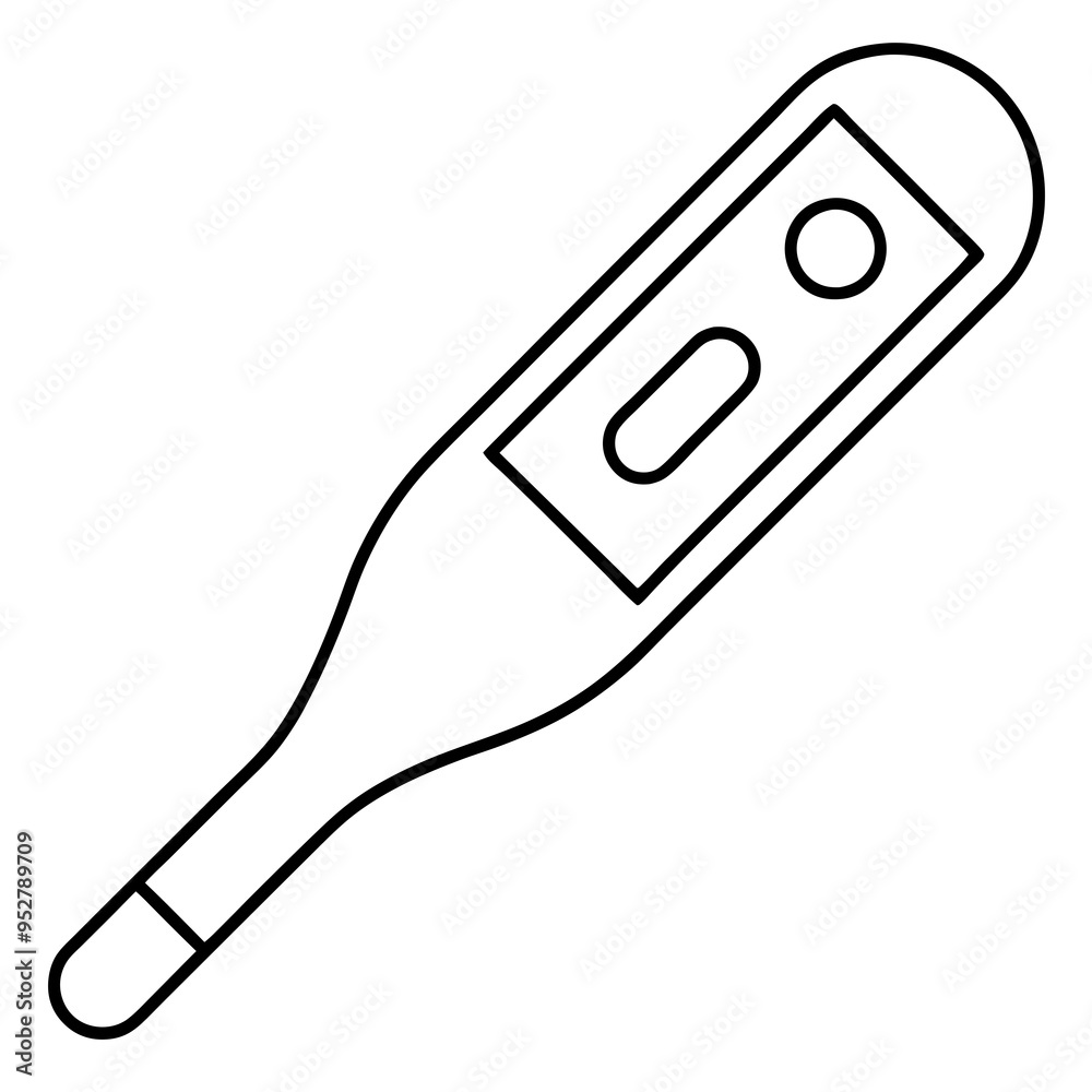 Electronic Thermometer - Isolated line art Vector Illustration Electronic Thermometer - Isolated line art Vector Illustration