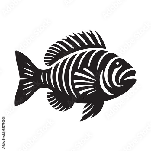 Goliath Tigerfish Silhouette Vector Illustrations - High-Quality Graphic Design