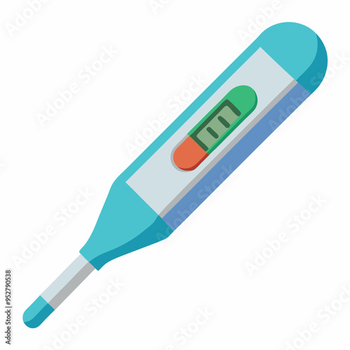 Electronic Thermometer - Isolated Vector Illustration