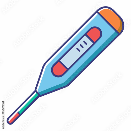 Electronic Thermometer - Isolated Vector Illustration