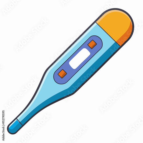 Electronic Thermometer - Isolated Vector Illustration