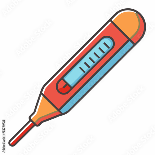 Electronic Thermometer - Isolated Vector Illustration