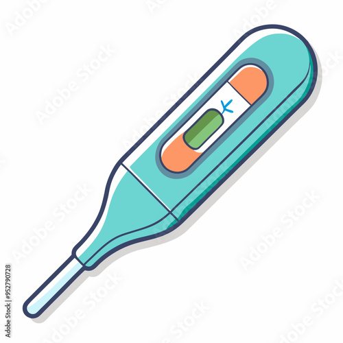 Electronic Thermometer - Isolated Vector Illustration