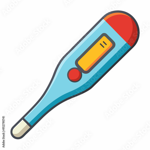 Electronic Thermometer - Isolated Vector Illustration