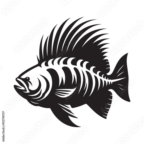 Goliath Tigerfish Silhouette Vector Illustrations - High-Quality Graphic Design