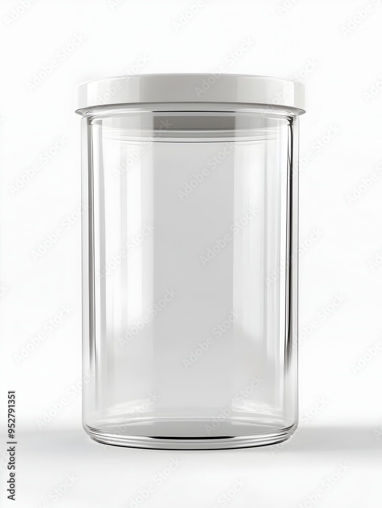 Transparent Glass Food Storage Container Isolated on Clean White Background Transparent Glass Food Storage Container Isolated on Clean White Background