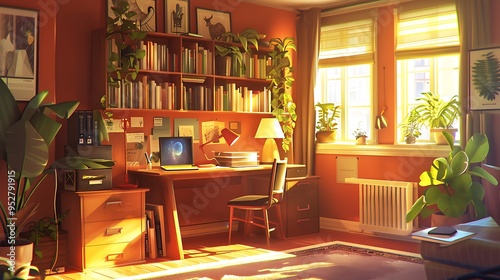 Wallpaper Mural A cozy home office  Torontodigital.ca