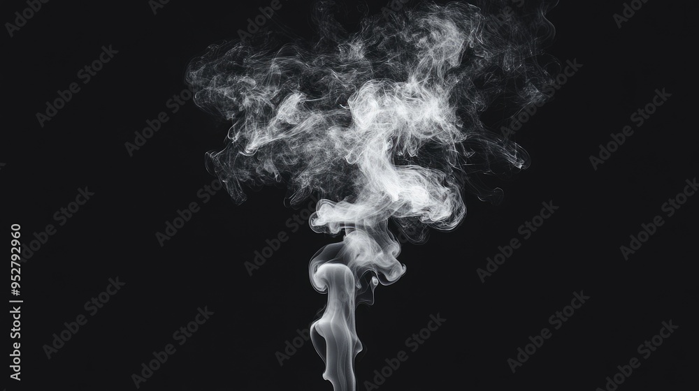 Smoke on black background. Generative AI Smoke on black background. Generative AI